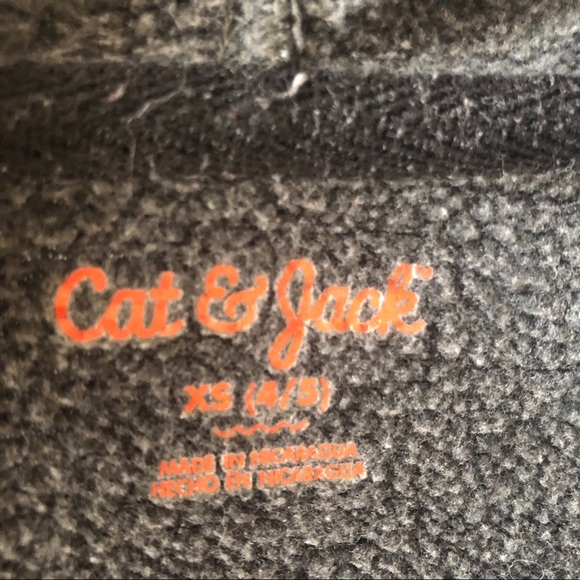 Cat & Jack Heart Printed Zip Up Hoodie Size 4/5 - Picture 2 of 3